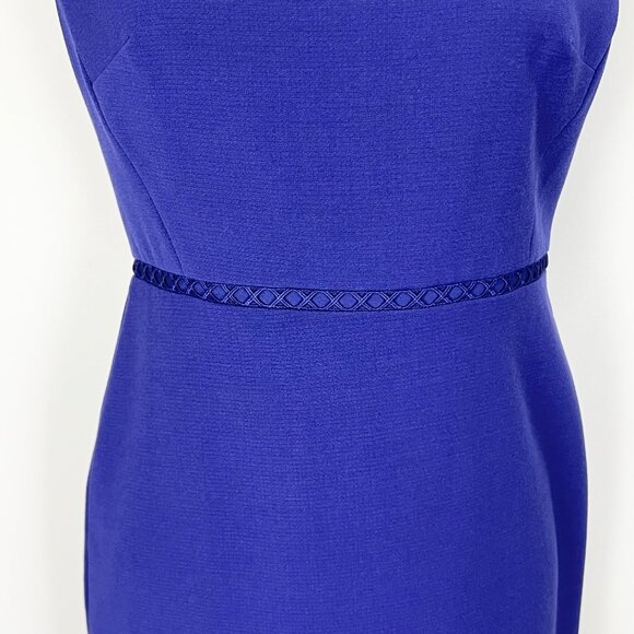 Ann Taylor Womens Petite Eyelet Fluted Sheath Dress Sleeveless Purple size 2P - Picture 4 of 12